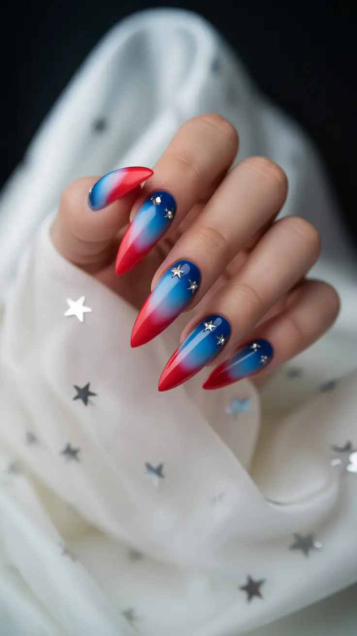 Inspired Nail Designs for July 4th 2025 - Bold Ombre Freedom Fade