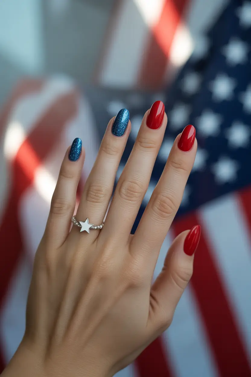 Inspired Nail Designs for July 4th 2025 Stars & Sparkle: The Minimalist Patriot