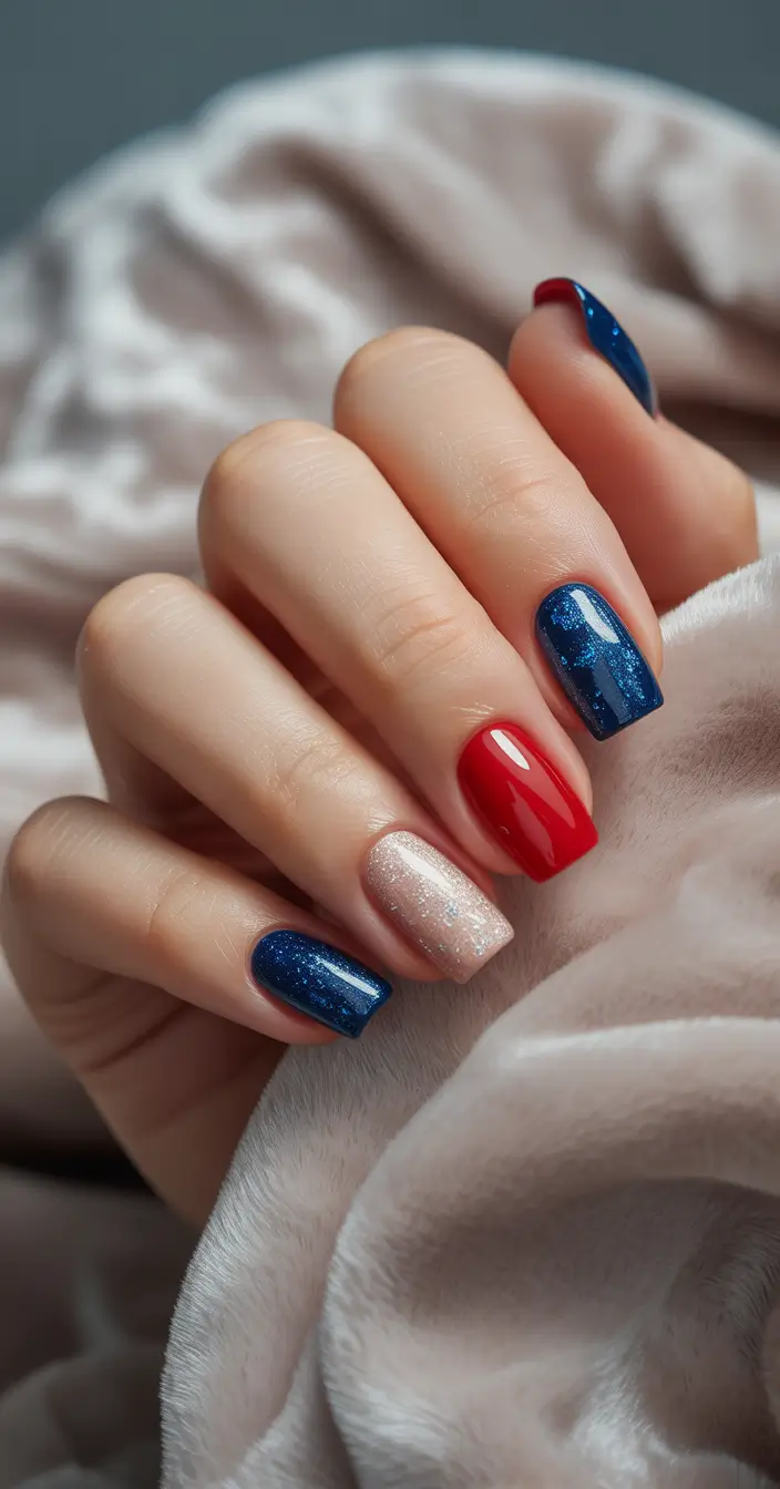 Inspired Nail Designs for July 4th 2025 All That Glitters: Subtle Glam with a Patriotic Twist