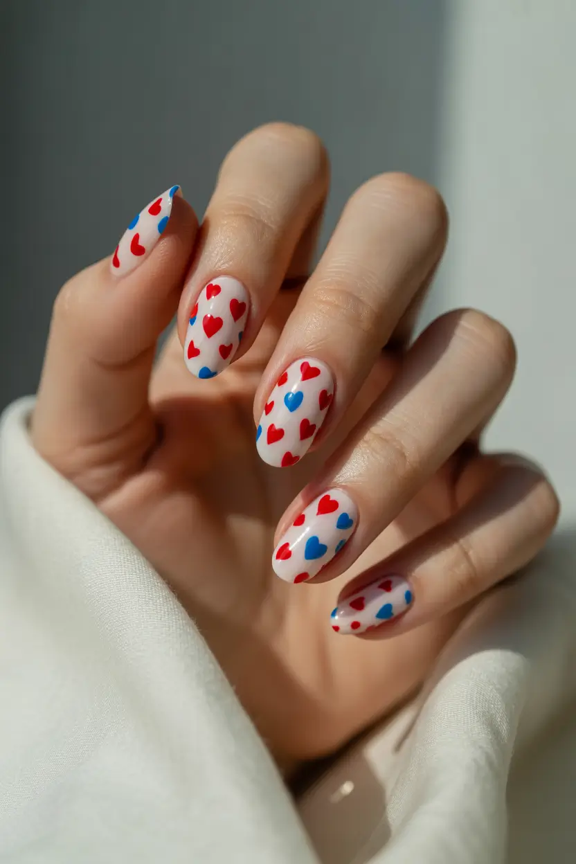 Inspired Nail Designs for July 4th 2025 Heartfelt Americana: Patriotic Love Notes