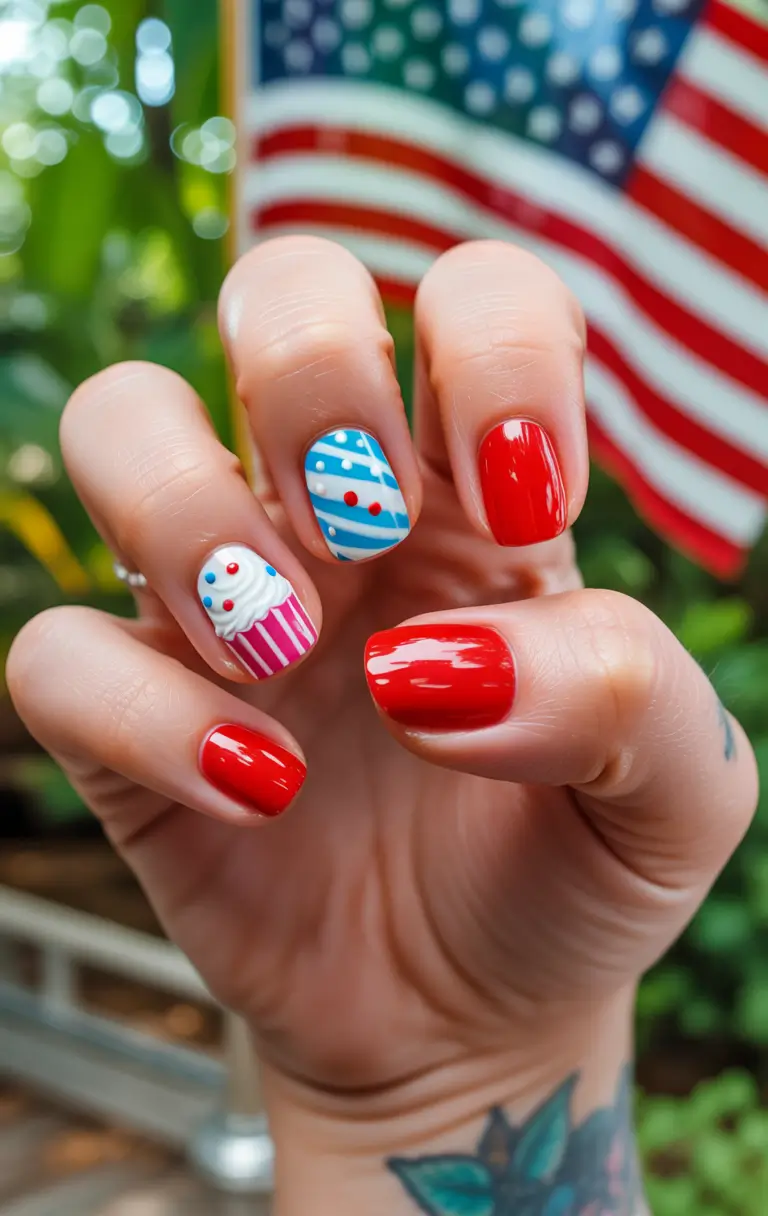 July 2025 Nails You’ll Want to Copy Cupcake Cute for a Birthday Bash
