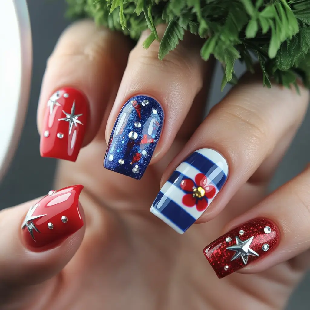 July 2025 Nails You’ll Want to Copy - Stars, Stripes & Surfside Flair
