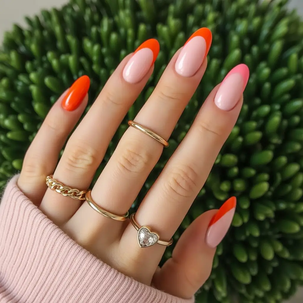 August Nails Color Color-Drenched French in Sorbet Shades