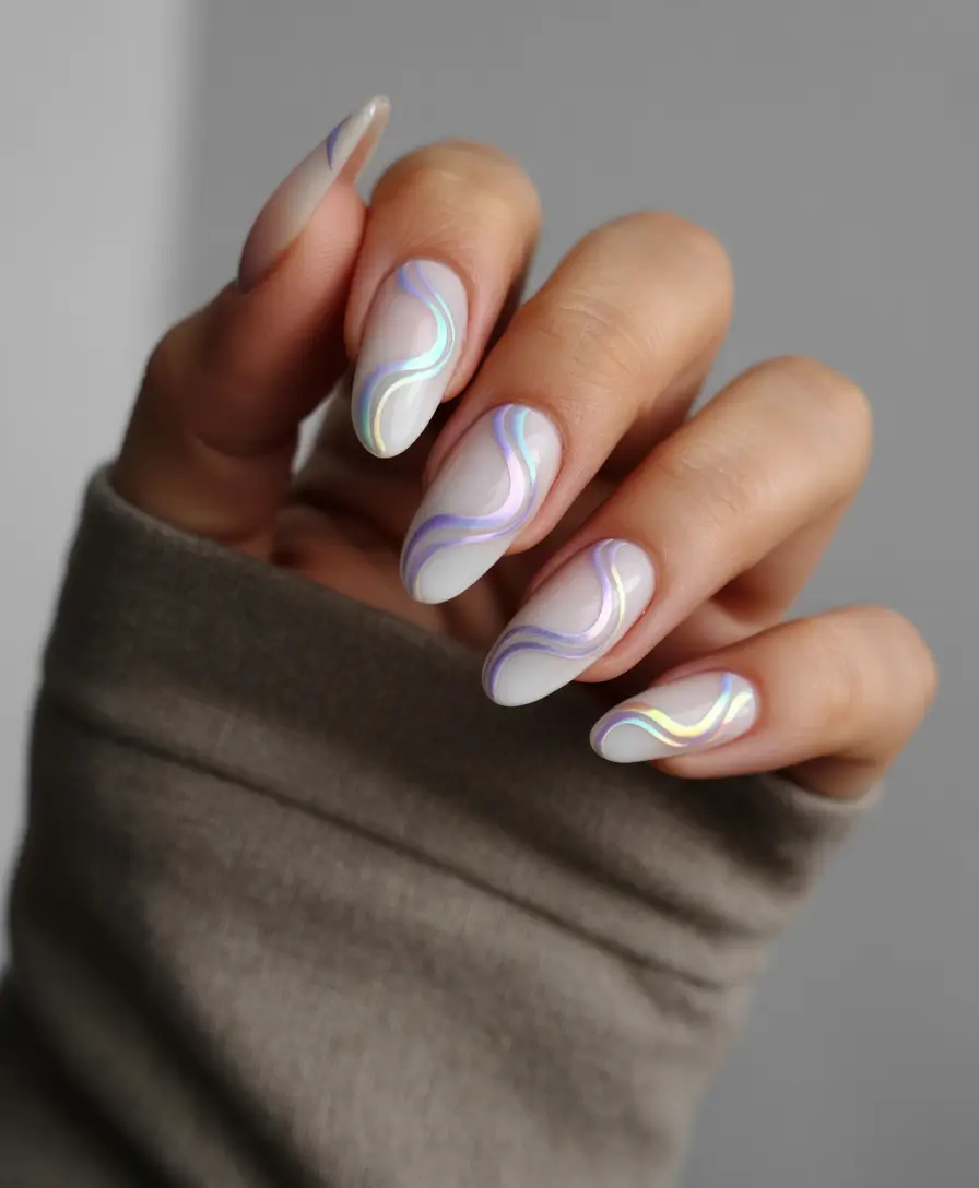 August Nails Color Opalescent Aura Swirls