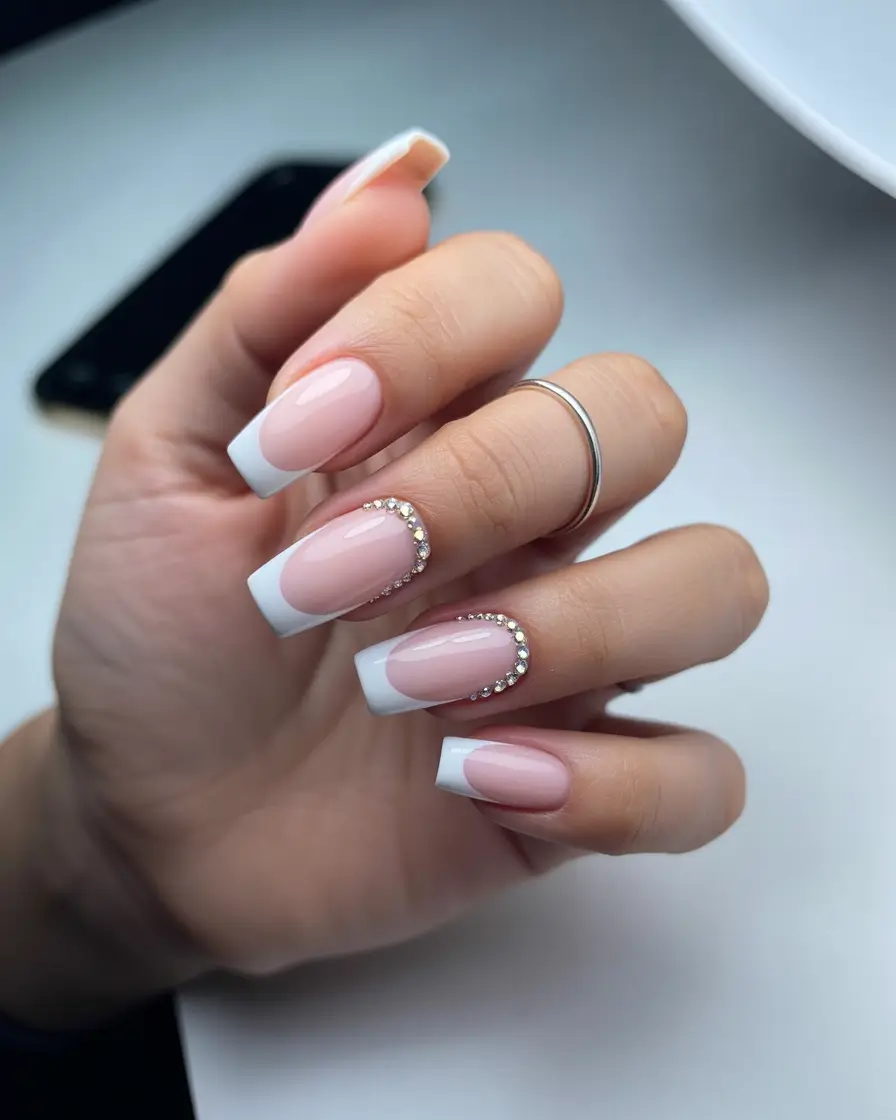August Nails Color Crystal French with a Twist