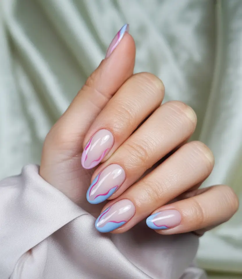 Pink-blue-nail-ideas-Cotton-Candy-Abstract-Swirls
