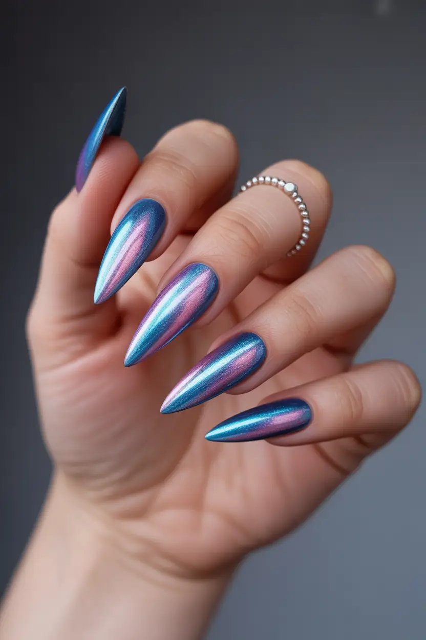 Chrome-stiletto-nails-2025-ideas-Chrome-Siren-Shift