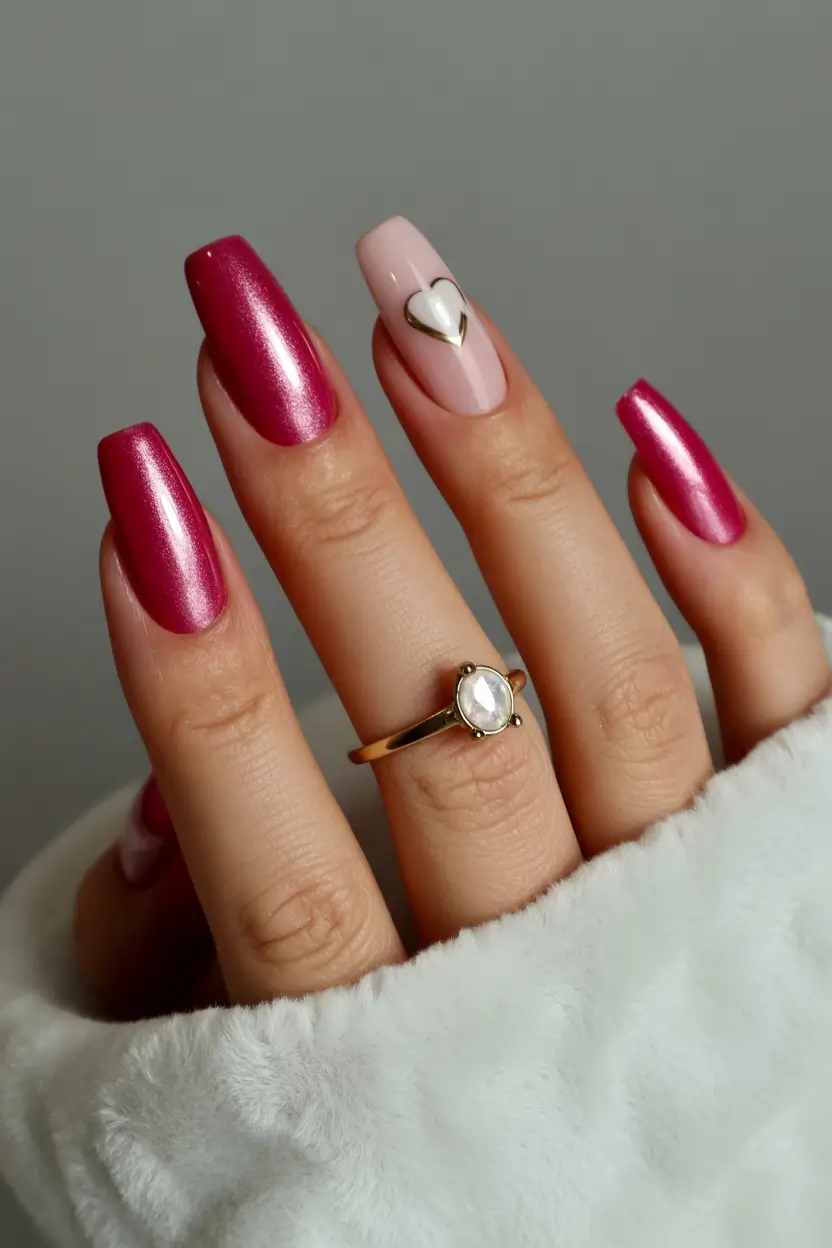 Acrylic square pink+Metallic Magenta Meets Sweetheart Charm