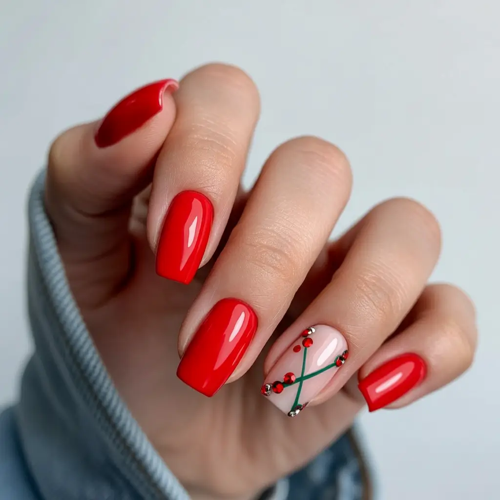 Red Summer Nails That Pop in 2025+Cherry Lines and Glossy Gems
