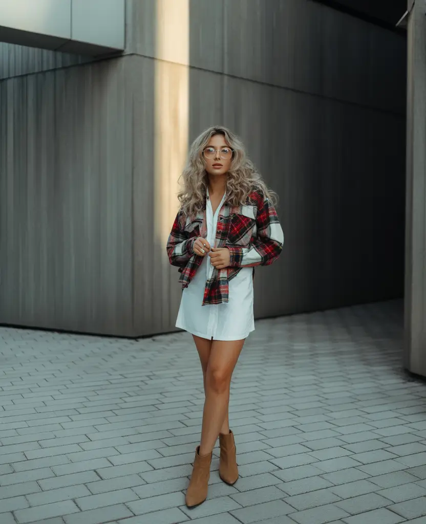 summer to fall transition outfits Cozy Grunge Meets Feminine Ease