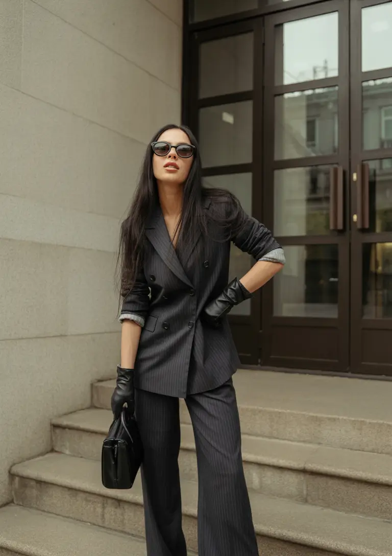 summer to fall transition outfits Blazers and Gloves: The Power Player Uniform
