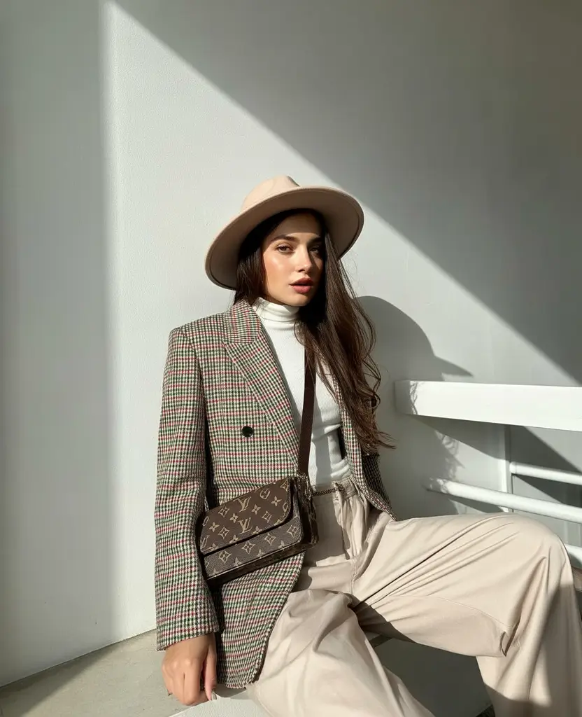 summer to fall transition outfits Muted Neutrals and Heritage Checks