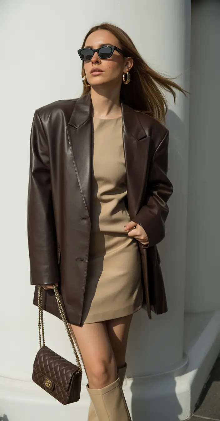 summer to fall transition outfits Neutrals with a Luxe Spin