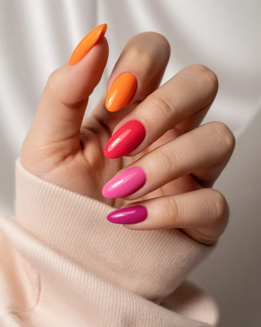 Sunset Gradient Nails to Glow in 2025 Electric Popsicle Vibes
