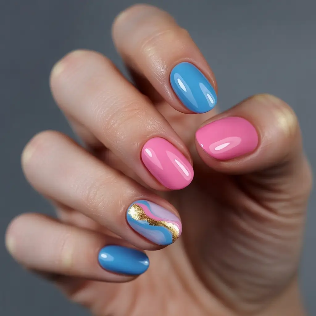 Sunset Gradient Nails to Glow in 2025 Coastal Wave Art Designs