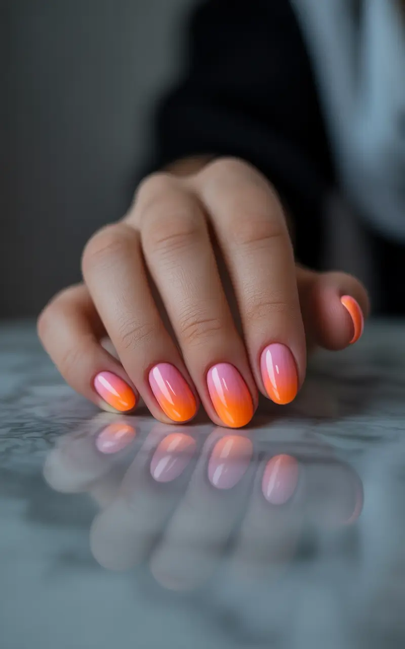 Sunset Gradient Nails to Glow in 2025 Sun-Kissed Ombré Bloom