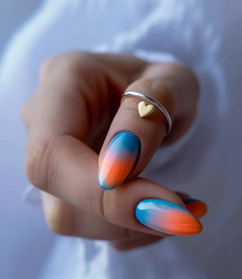 Sunset Gradient Nails to Glow in 2025-Dreamy Ocean Aura