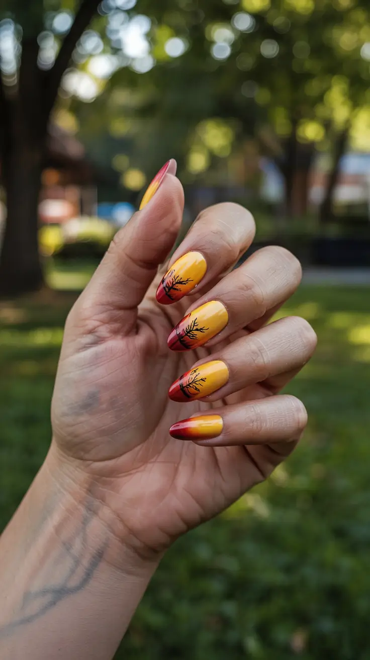 Sunset Gradient Nails to Glow in 2025-Burning Horizon French Tips