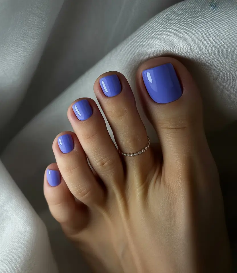 Toe Nail Art & Color Ideas for August 2025+Bluebell Calm with Modern Minimalism