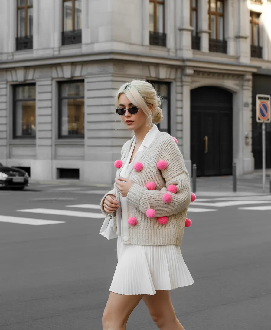 fall fashion trends for women Playful Preppy Meets Whimsy Knit