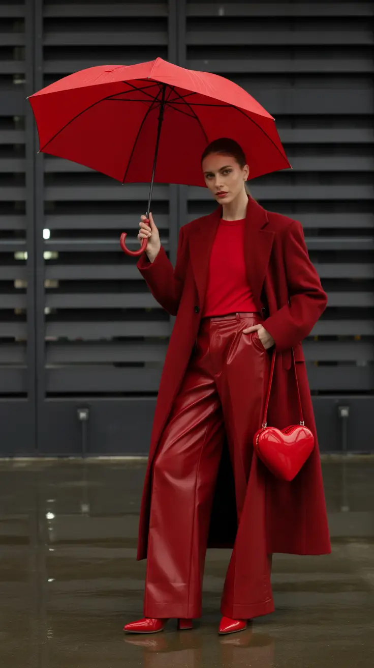 cute-fall-outfits-for-women-All-Red-Everything-Rainy-Day-Chic