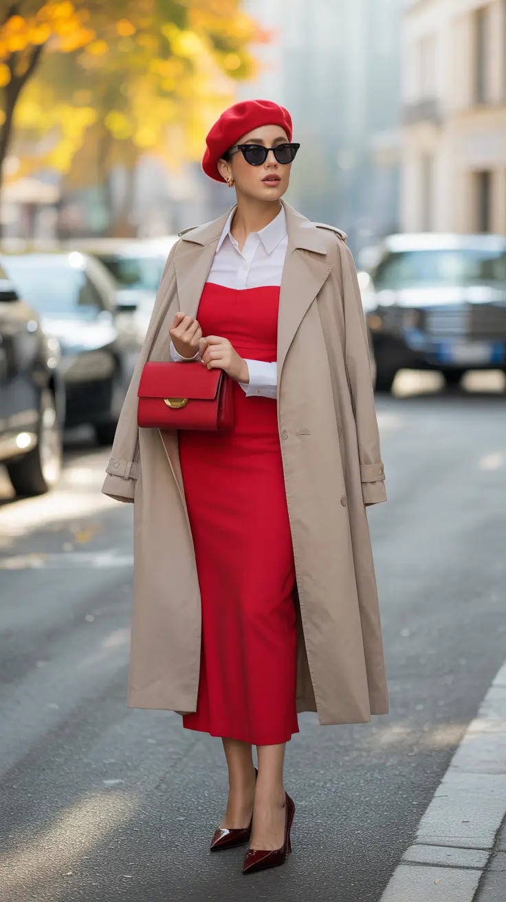 cute-fall-outfits-for-women-Parisian-Power-in-Scarlet-and-Sand