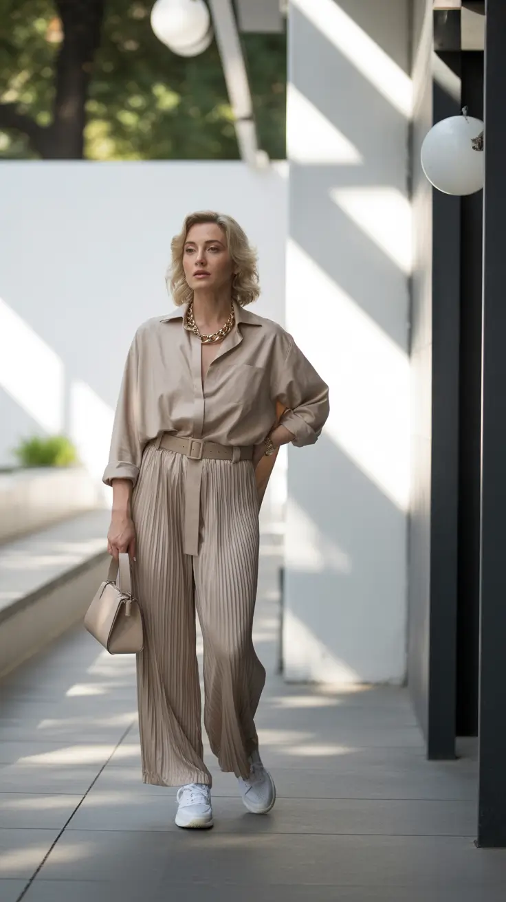 fall outfits for women over 40 Golden Hour Neutrals: Easy Elegance with Everyday Energy