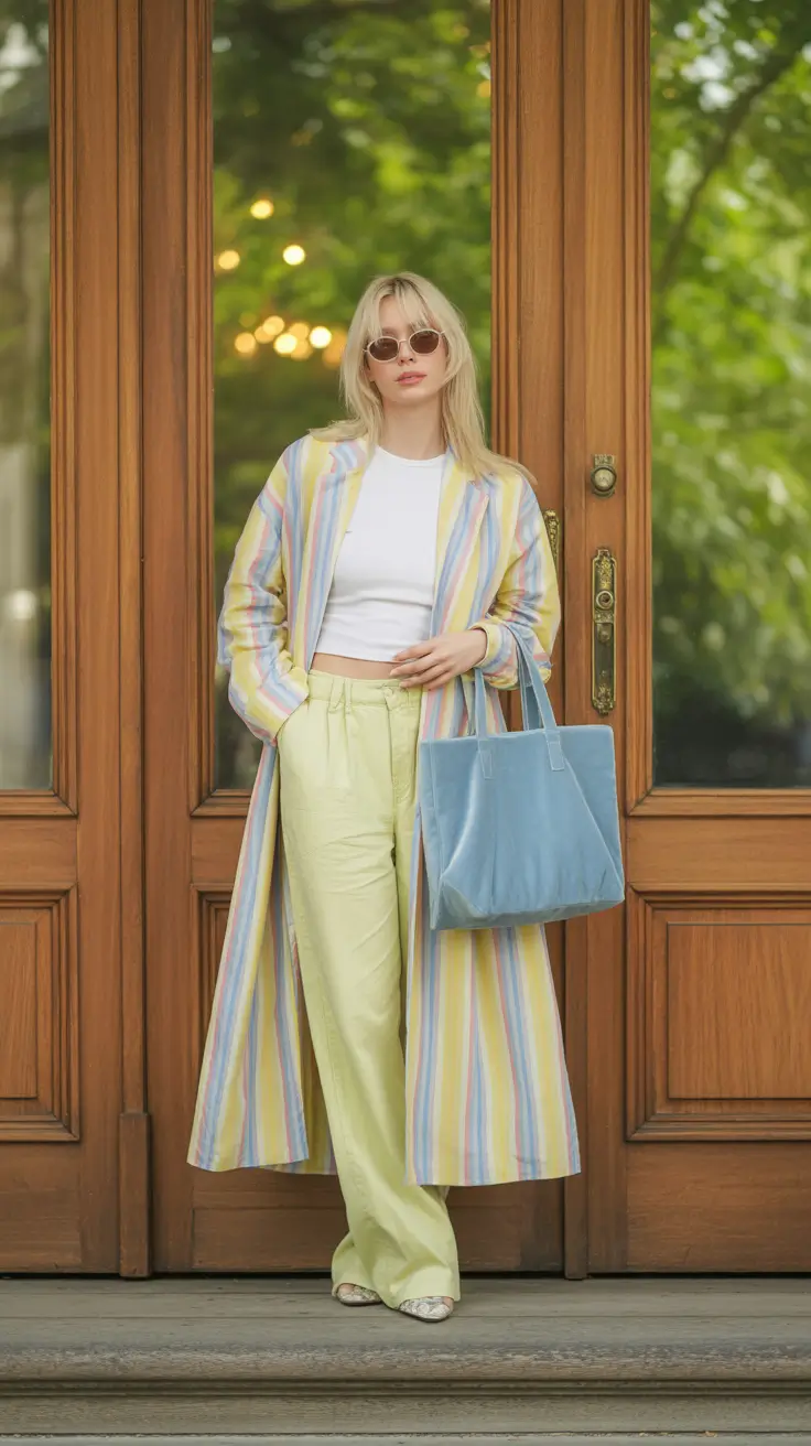 August outfits Summer Stripes Meet Soft Sophistication