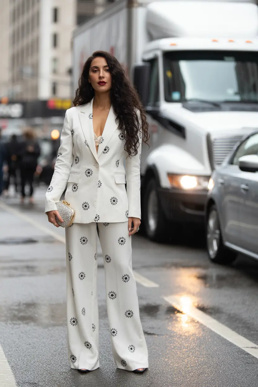 fall birthday outfits Power Suit With Personality