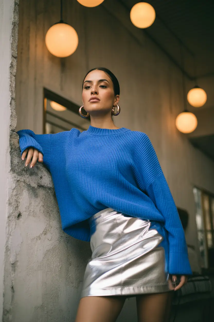 fall birthday outfits Electric Blue & Moonlight Metal