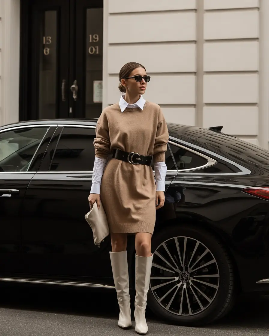 fall-outfits-Belted-Knit-Layers-with-City-Polish