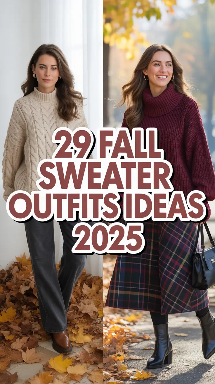 Fall Sweater Outfits Ideas 2025: Oversized, Aesthetic & Timeless Looks for Women