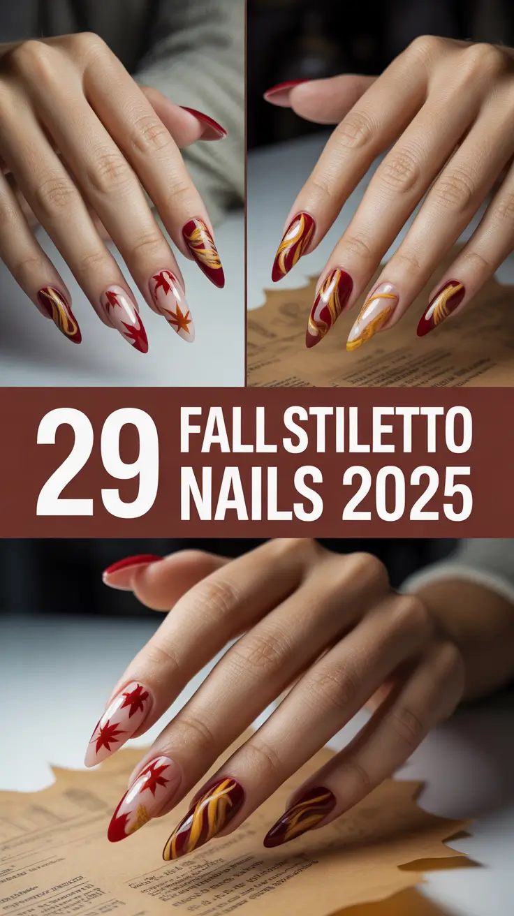 Fall Stiletto Nails 2025: Trendy Designs, Cute Ideas & Color Inspo for the Season
