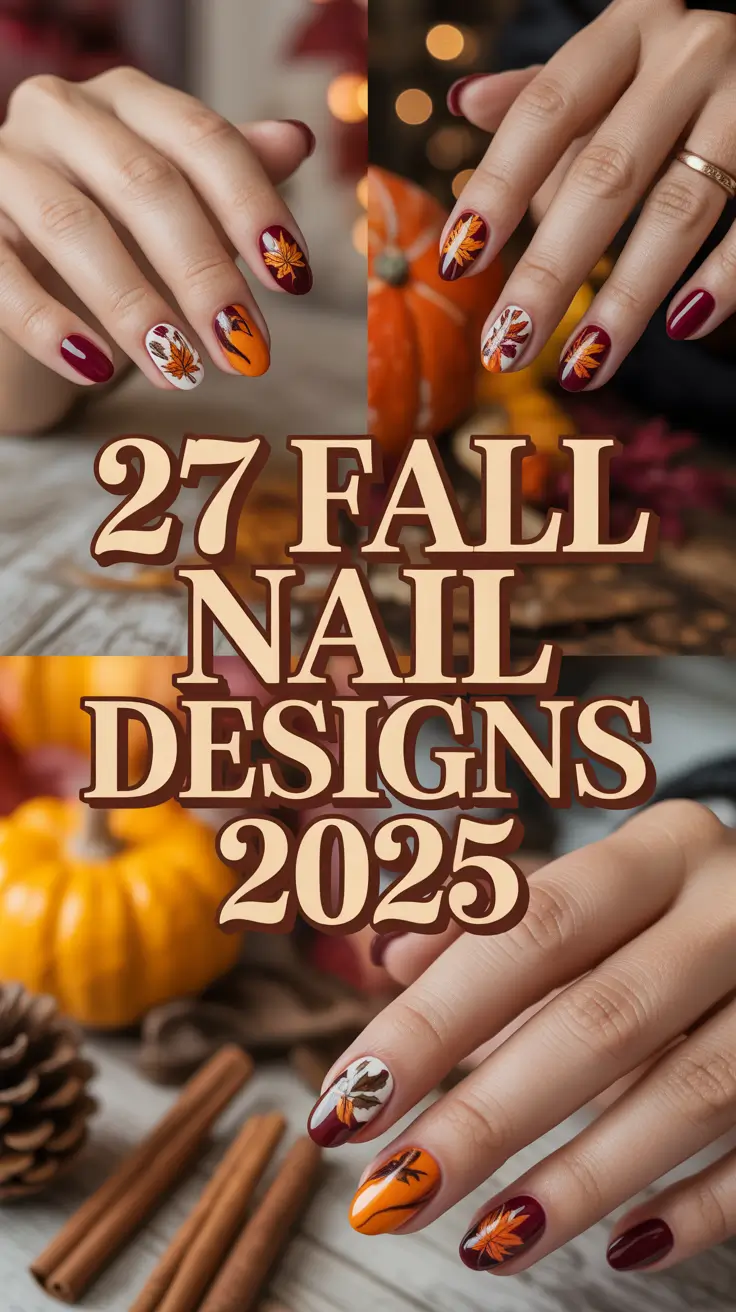 Fall Nail Designs 2025: Autumn Classy Almond and Short Acrylic Ideas to Try Now