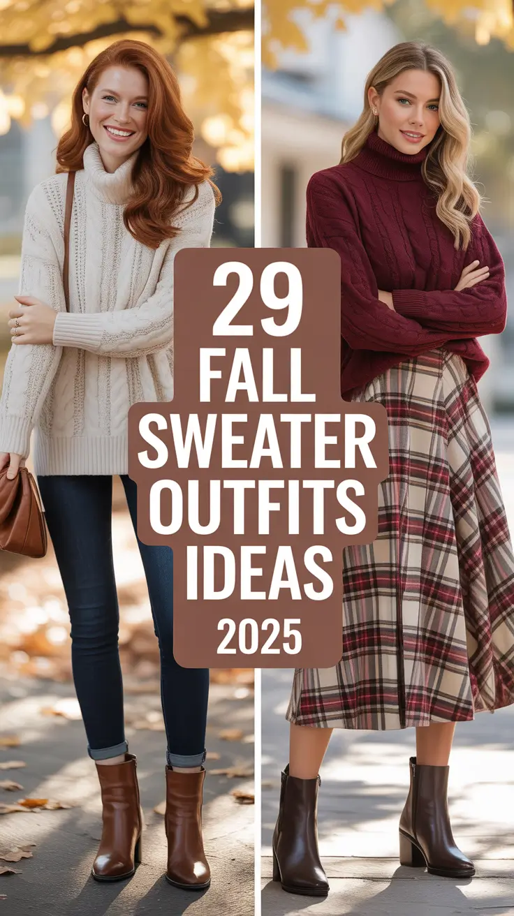 Fall Sweater Outfits Ideas 2025: Oversized, Aesthetic & Timeless Looks for Women