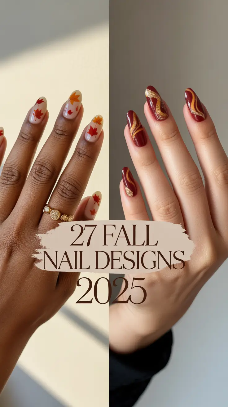 Fall Nail Designs 2025: Autumn Classy Almond and Short Acrylic Ideas to Try Now