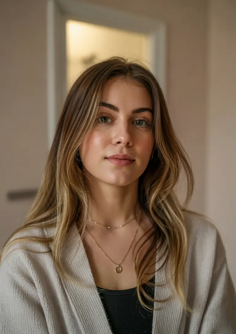 Fall Hair Colors for Warm Skin Tones+Rooted Wheat Blonde with Natural Flow
