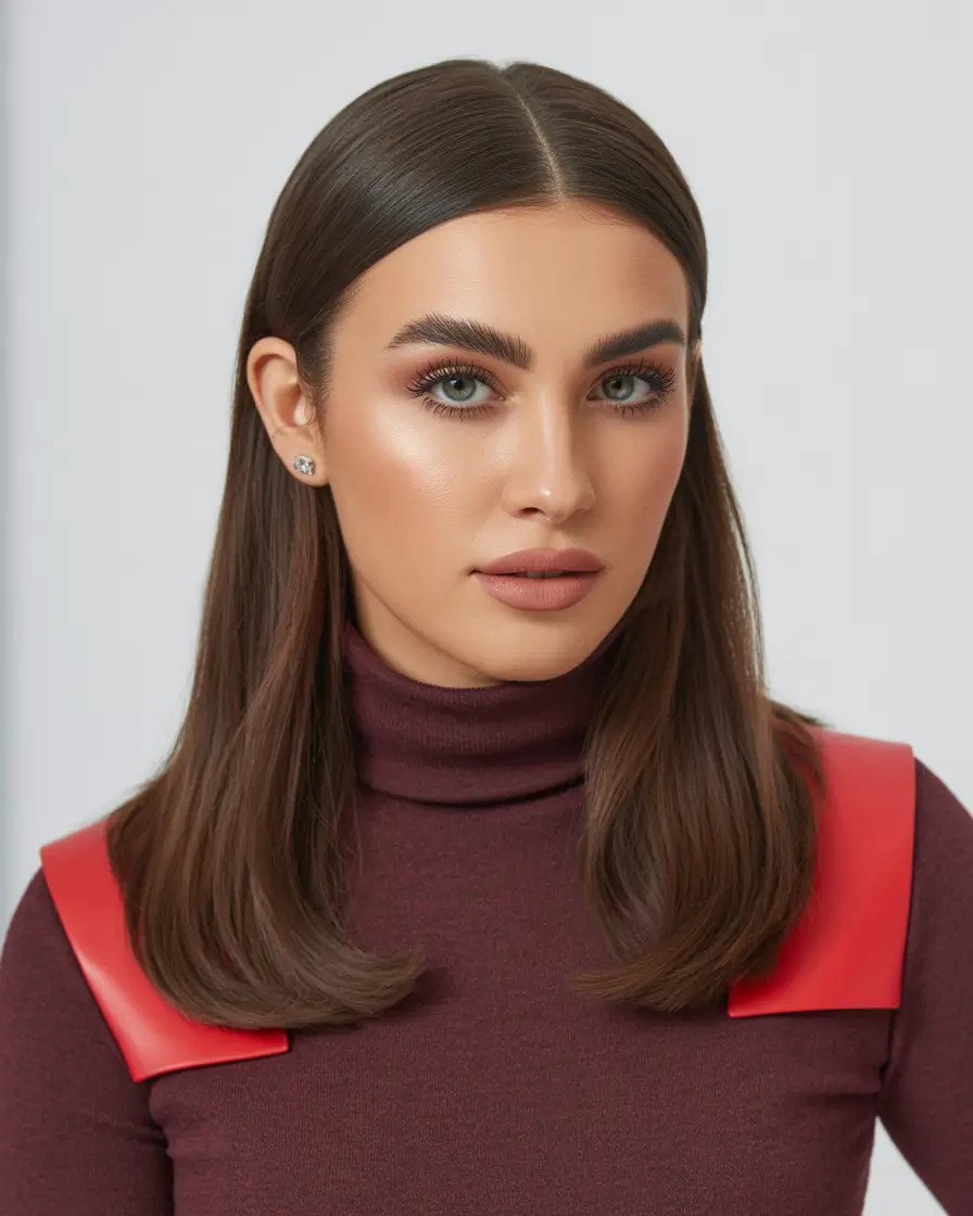Fall Oval Face Haircuts Timeless Sleek with a Middle Part