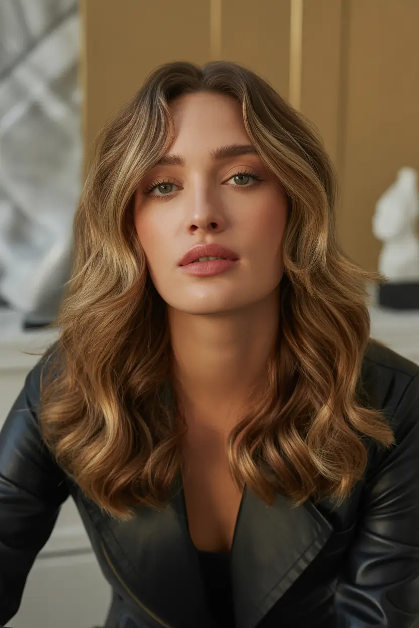 Fall Oval Face Haircuts Golden Honey Waves with Light Texture