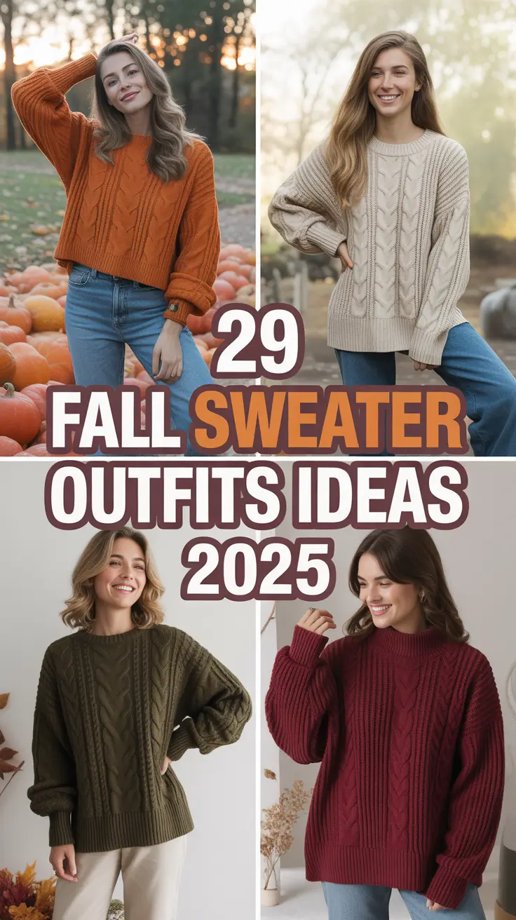 Fall Sweater Outfits Ideas 2025: Oversized, Aesthetic & Timeless Looks for Women