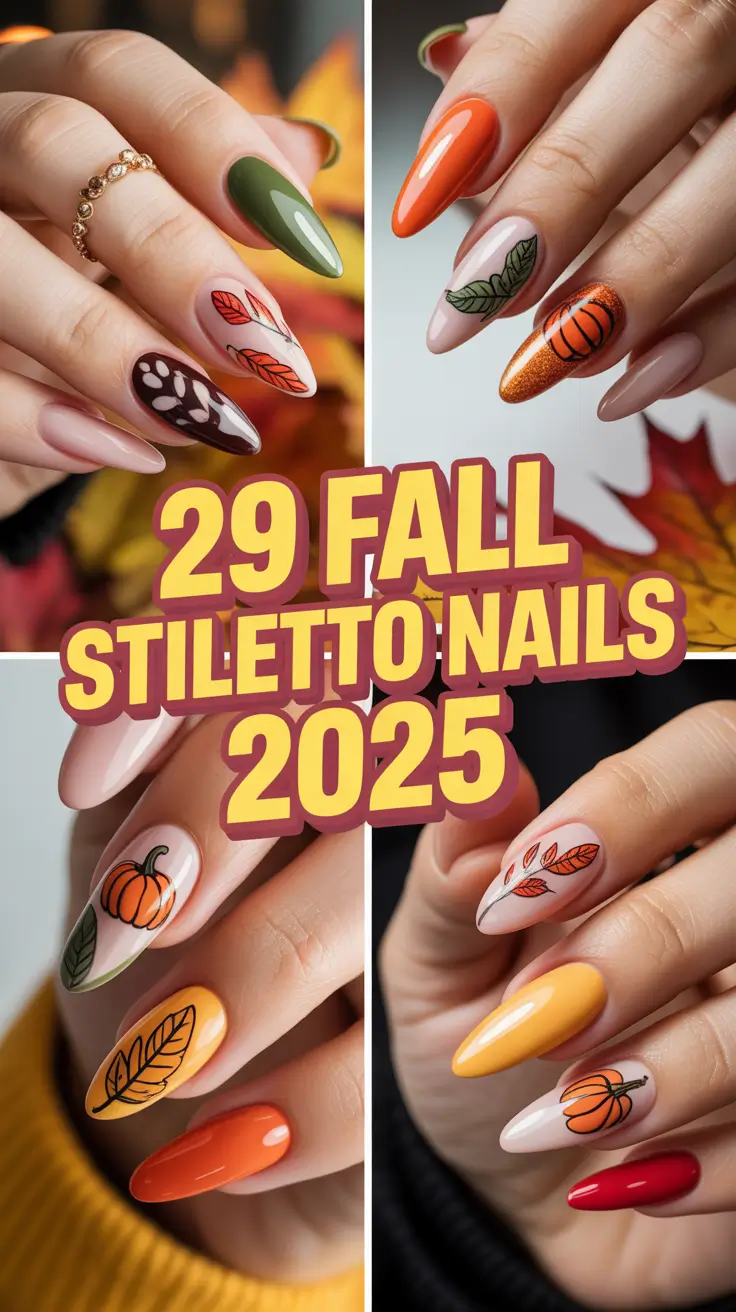Fall Stiletto Nails 2025: Trendy Designs, Cute Ideas & Color Inspo for the Season