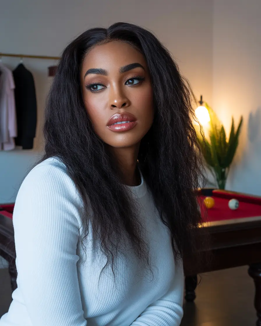 hair color for brown skin Natural Black Kinky Blowout