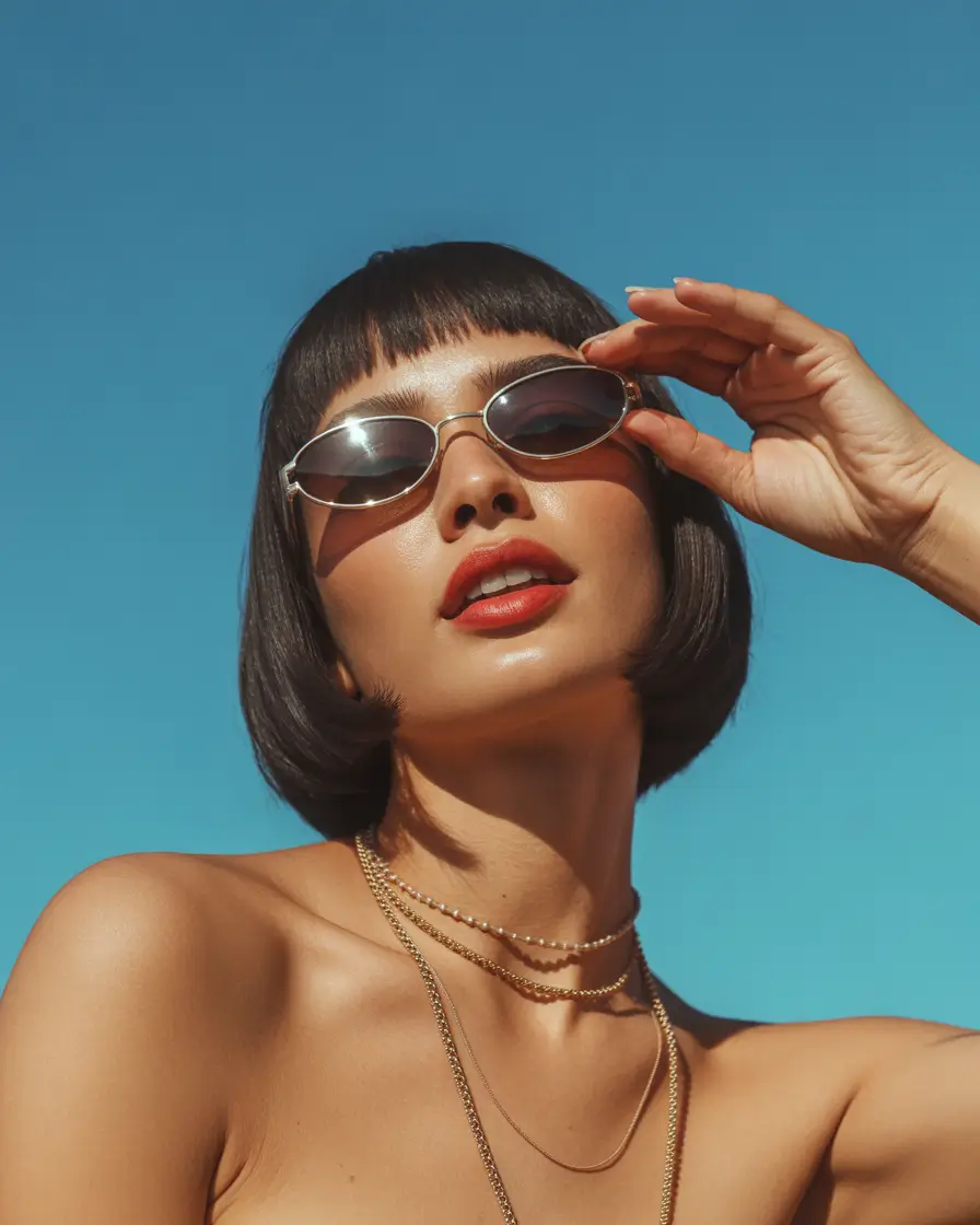 Fall short haircut Classic French Bob with Micro Bangs