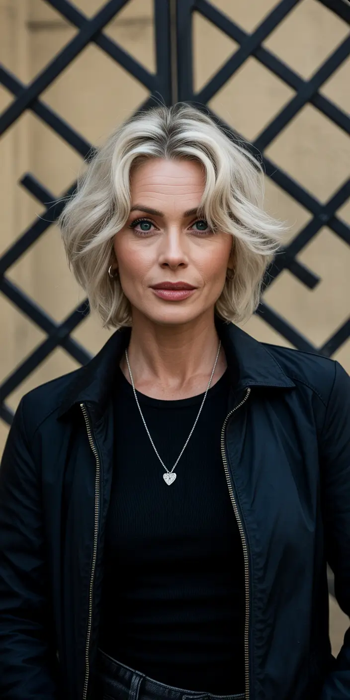 Fall short haircut Choppy Bob with Voluminous Parting