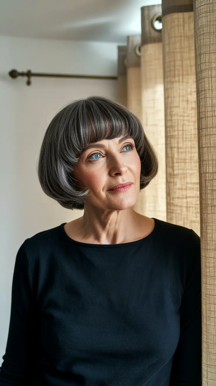 Fall short haircut Steel Gray Precision Bowl