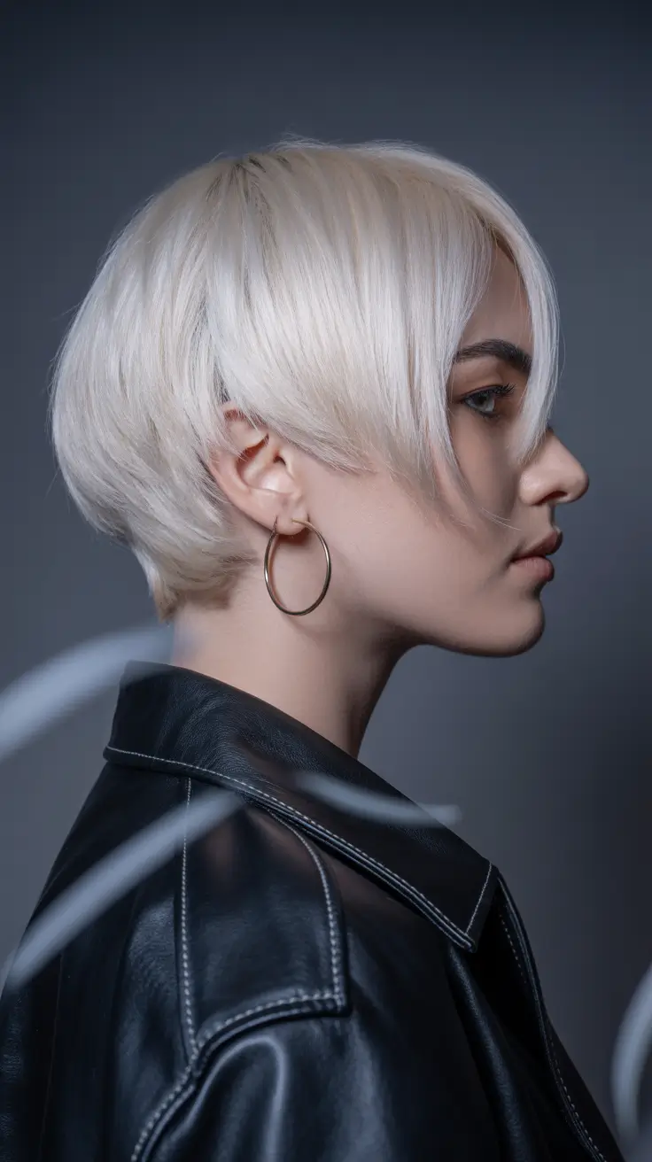 Fall short haircut White-Blonde Soft Shag with Face Framing
