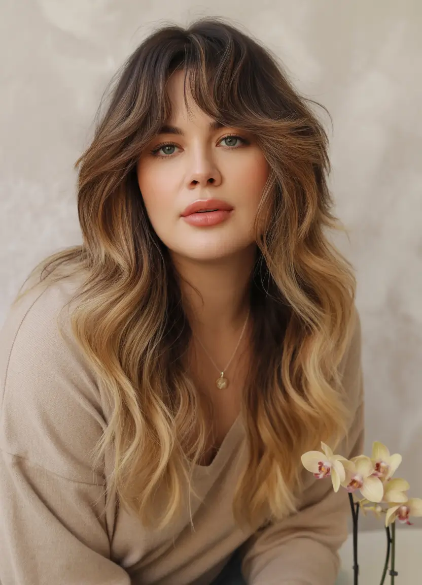 Fall Haircuts for Chubby Faces Boho Shag with Textured Volume