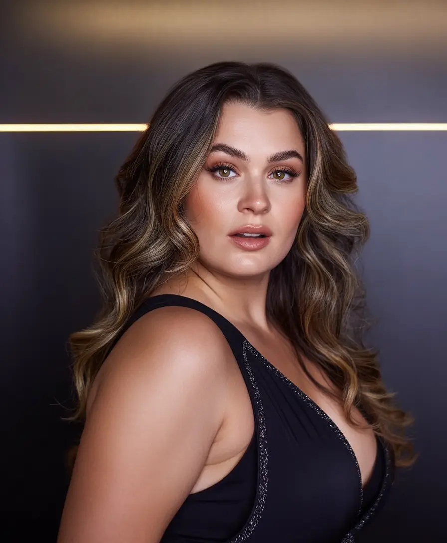 Fall Haircuts for Chubby Faces Soft Glam Waves for a Touch of Drama