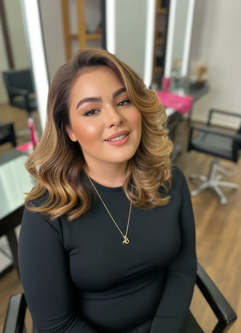Fall Haircuts for Chubby Faces Dimensional Curls That Define and Frame