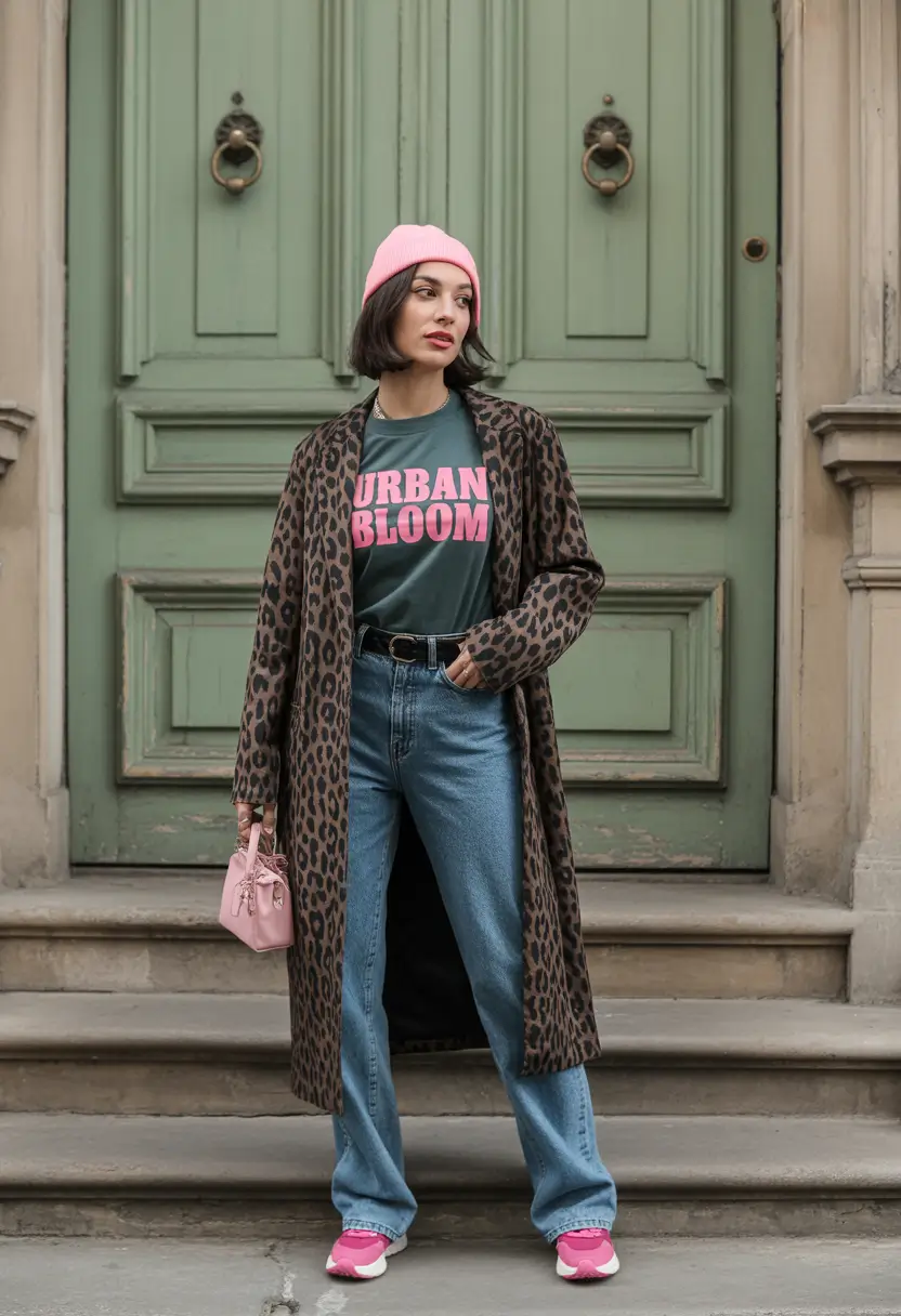 cozy fall outfits City Street Pop: When Leopard Meets Bubblegum
